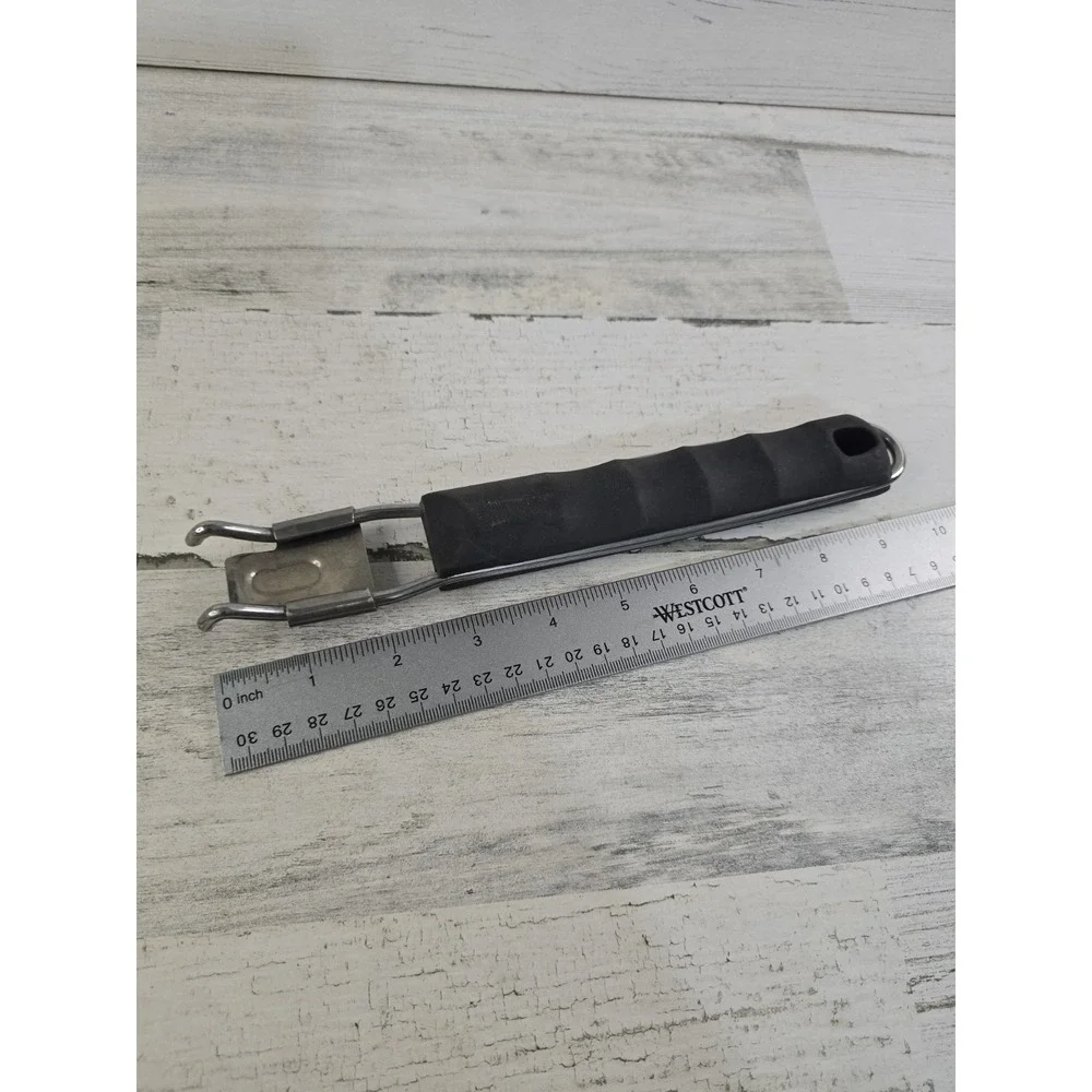 Universal Stainless Steel Pan Gripper Pot Lifter Tool Heat Shield Black Handle